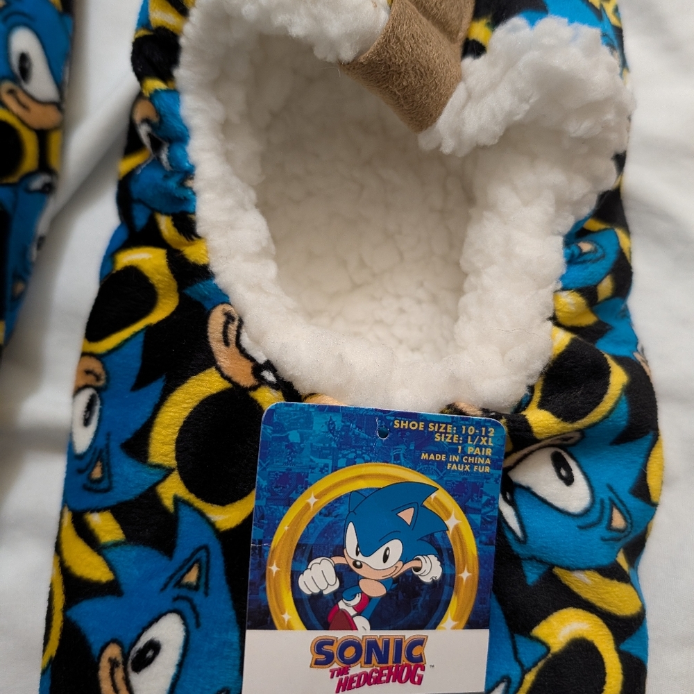 Mens Slippers, Sonic The Hedgehog Size L - Picture 2 of 5